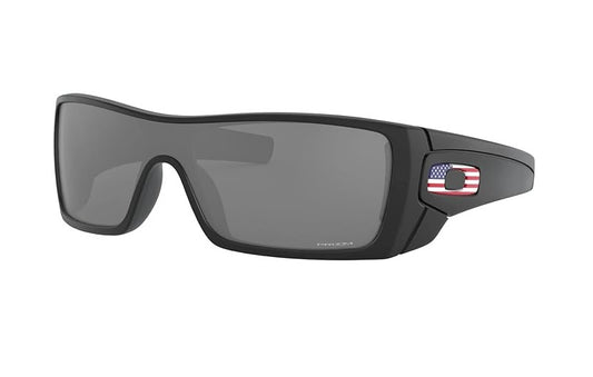 OAKLEY BATWOLF SUNGLASSES / MATTE BLACK / USA FLAG / RED WHITE BLUE / PRIZM BLACK IRIDIUM LENS / SKU 009101-59